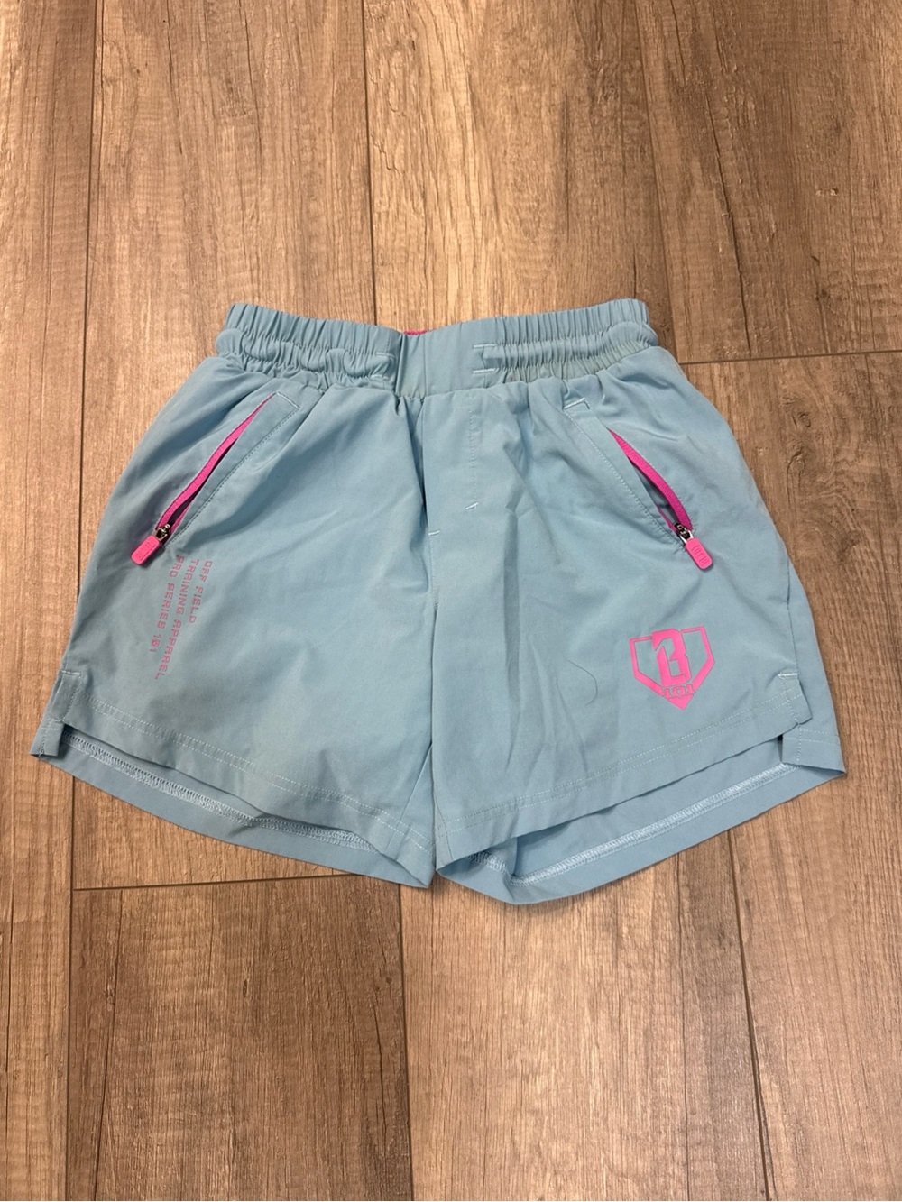 Baseball Lifestyle 101 Blue Active Shorts with Pink Trim